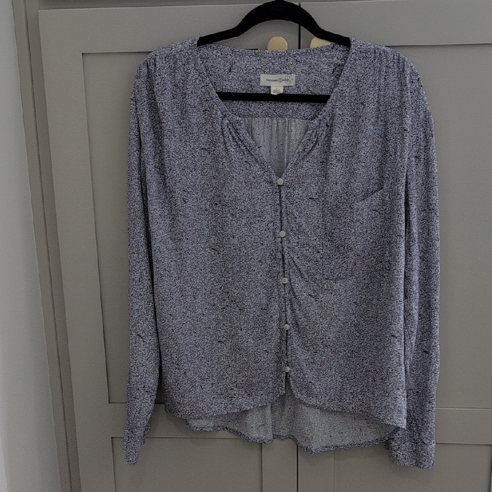 Treasure & Bond Purple Patterned Blouse